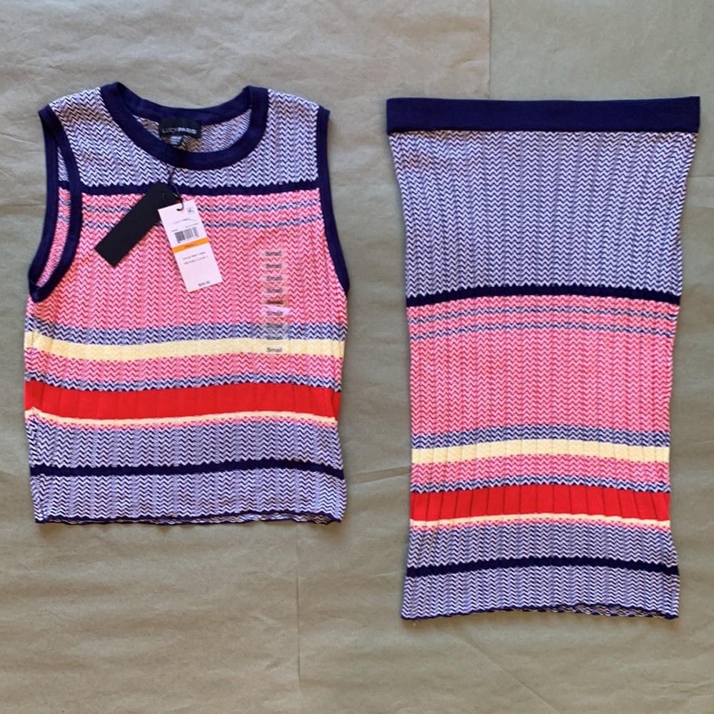 NWT Lucy Paris Kylie 2 piece matching knit set s/xs